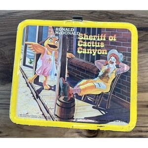 Vintage 1982 McDonald's Metal Lunchbox Sheriff of Cactus Canyon Ronald McDonald